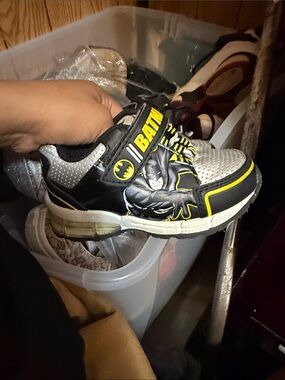 Batman Black and Yellow Kids Sneakers with Silver Toe